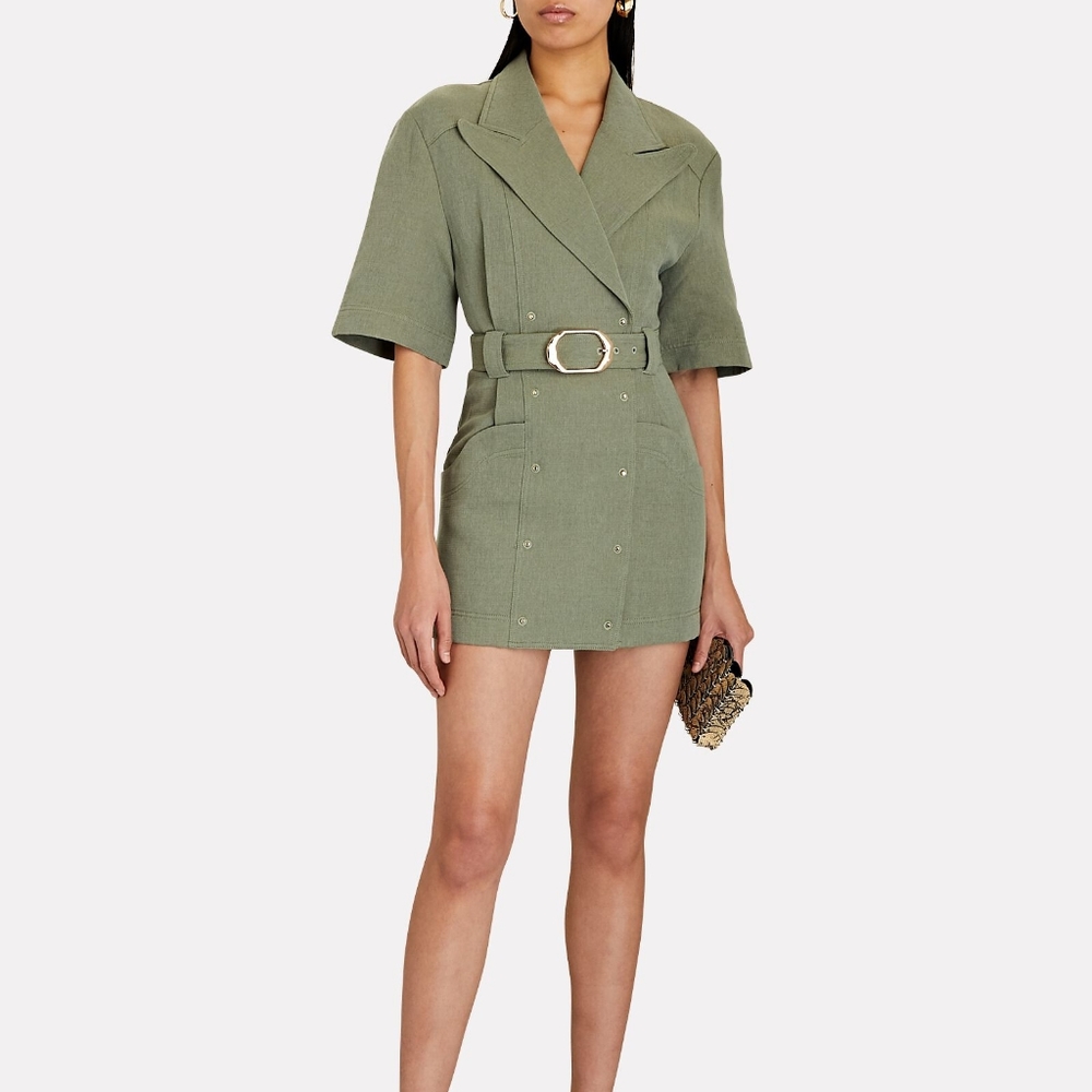 Acler Dunstan Fern Green Belted Blazer Dress Size 4